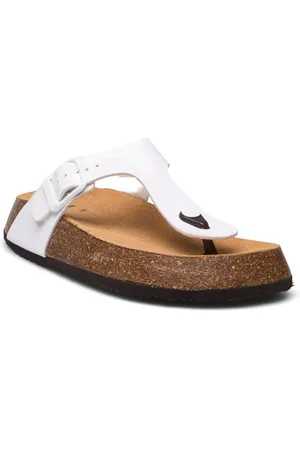 Scholl Sl Anais 24 Pu Leather Shoes Summer Shoes Sandals Flip Flops White