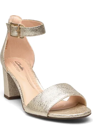 Clarks Deva Mae D Sandal Med Hæl Gold