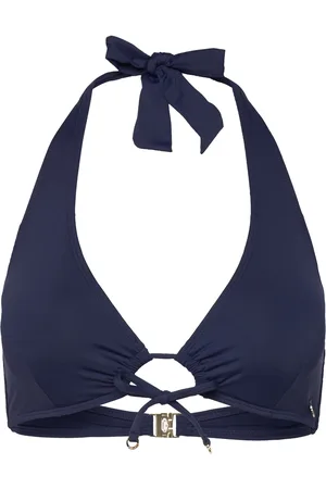 Panos Emporio Daphne Solid Top Swimwear Bikinis Bikini Tops Triangle Bikinitops Navy