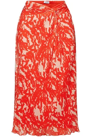 ESPRIT Mesh Skirt Knælang Nederdel Orange
