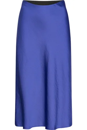 Y.A.S Pastella Hw Midi Skirt - Noos Knælang Nederdel Blue