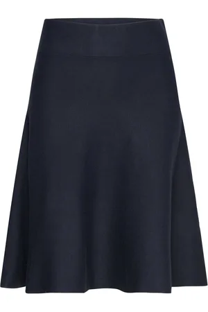 Culture Cuannemarie Skirt Knælang Nederdel Navy