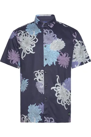 Superdry Hawaiian Shirt Tops Shirts Short-sleeved Blue