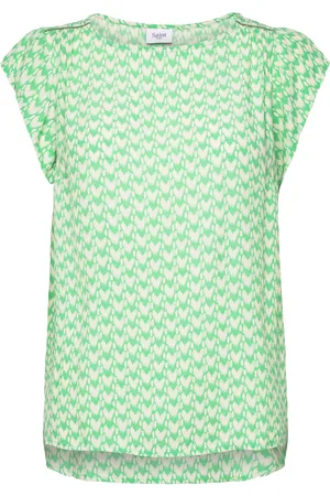 Saint Tropez Blancasz Adele Ss Top Tops Blouses Short-sleeved Green