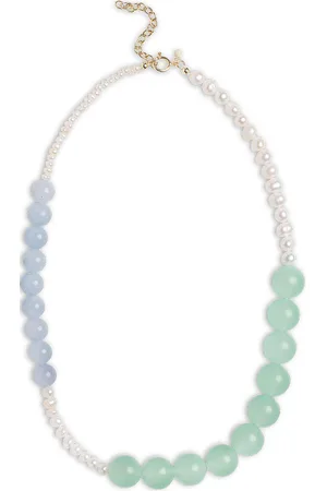 Enamel Yara Necklace Accessories Jewellery Necklaces Pearl Necklaces Green