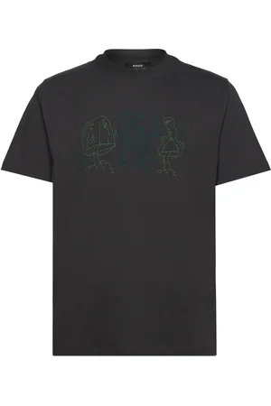 Mads Norgaard Cotton Jersey Thorbjørn R Embroidery Tee Tops T-Kortærmet Skjorte Black