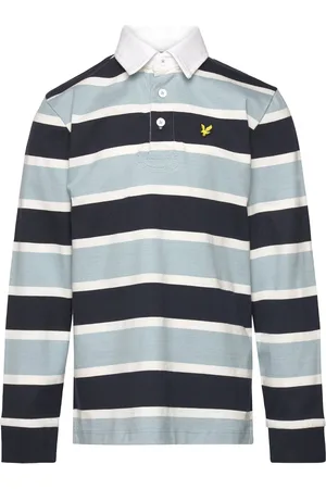 Lyle & Scott Stripe Rugby Shirt Tops T-shirts Polo Shirts Long-sleeved Polo Shirts Blue