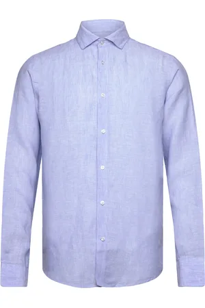 Bruun & Stengade Bs Bilbao Casual Modern Fit Shirt Tops Shirts Linen Shirts Blue