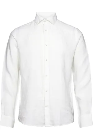 Bruun & Stengade Bs Bilbao Casual Modern Fit Shirt Tops Shirts Linen Shirts White