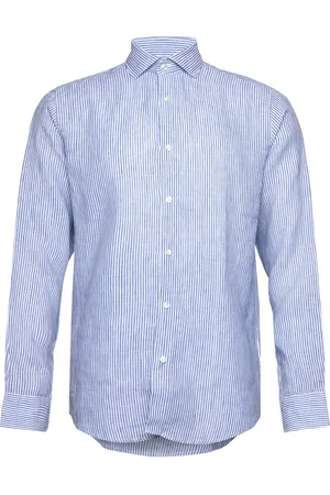 Bruun & Stengade Bs Malaga Casual Modern Fit Shirt Tops Shirts Linen Shirts Blue