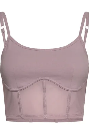 Superdry Sport Tech Corset Top Sport Crop Tops Sleeveless Crop Tops Purple