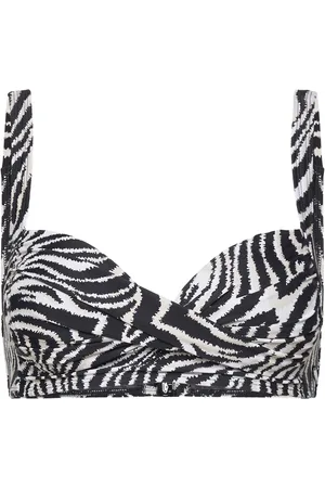 Panos Emporio Zebra Medea Top Swimwear Bikinis Bikini Tops Bandeau Bikinitops Black
