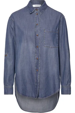 Reiss Carter Tops Shirts Denim Shirts Blue