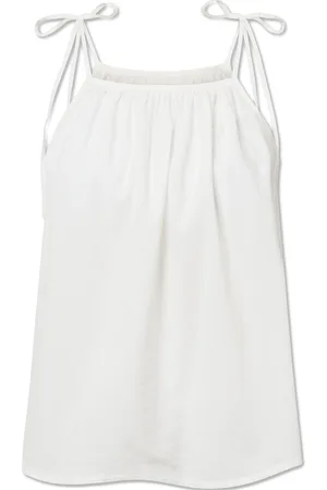 Studio Feder Sia Top - Poplin Tops T-shirts & Tops Sleeveless White