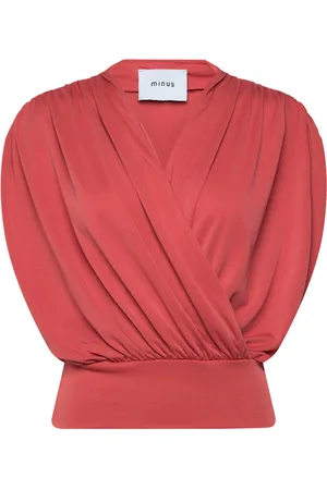 Minus Mselvie Modal Wrap Top Tops Blouses Sleeveless Red