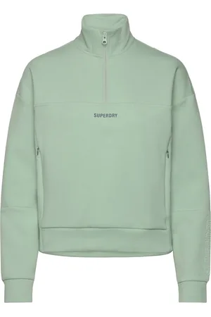 Superdry Sport Tech Relaxed Half Zip Sport Sweatshirts & Hoodies Sweatshirts Green