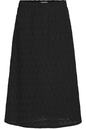 Object Objfeodora Midi Skirt Div Knælang Nederdel Black