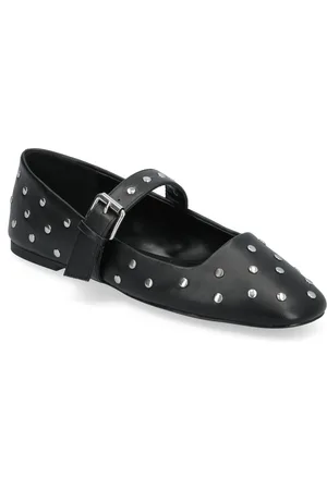 MANGO Studded Ballet Flats Ballerinasko Ballerinaer Black
