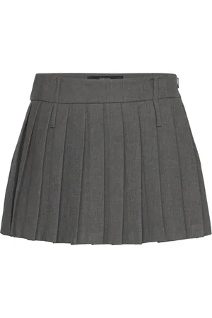MANGO Pleated Mini-Skirt Kort Nederdel Grey