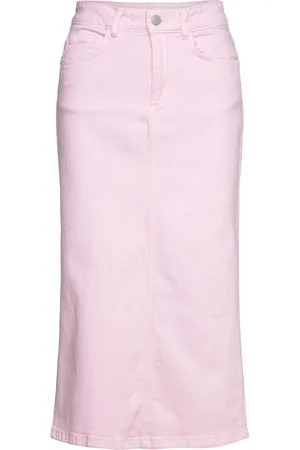 Noisy May Nmkath Nw Color Midi Side Slit Skirt Knælang Nederdel Pink