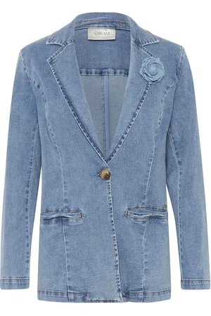 Cream Crsabbie Denim Blazer Blazers Single Breasted Blazers Blue