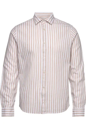 Clean Cut Jamie Cotton/Linen Striped Shirt Tops Shirts Casual Cream