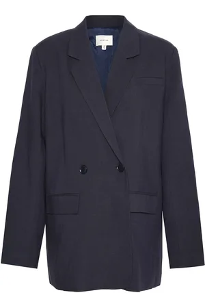 Gestuz Lizagz Linen Blazer Noos Blazers Double Breasted Blazers Navy
