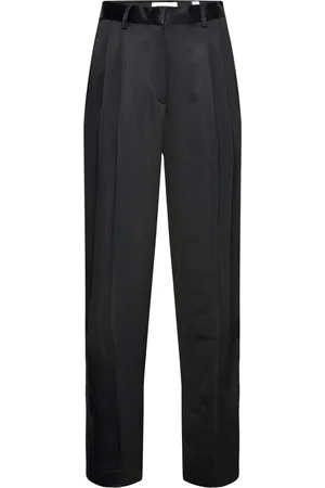 Dagmar Shiny Wide Suit Pant Bottoms Trousers Suitpants Black