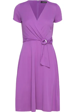 Ralph Lauren Surplice Jersey Dress Kort Kjole Purple