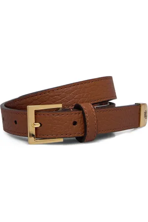 Ralph Lauren Pebbled Leather-Lrl Cap 20-Blt-Sny Bælte Brown