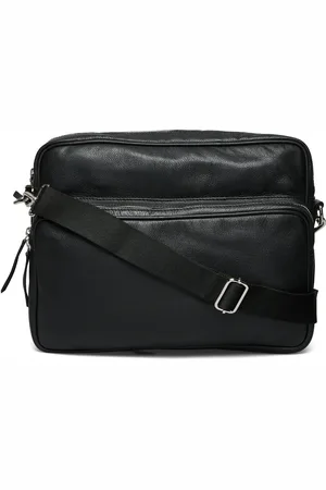 Les Deux Leather Messenger Bag Skuldertaske Taske Black