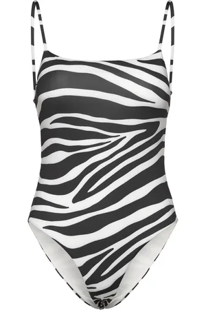 MANGO Animal Print Swimsuit Badedragt Badetøj Black