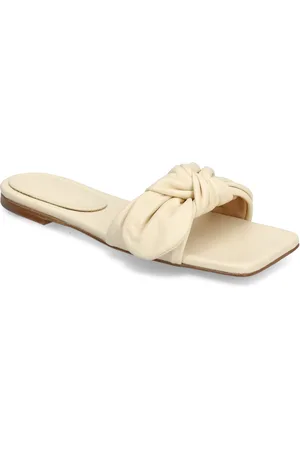 Dear Frances Knot Slide Designers Sandals Flat Cream