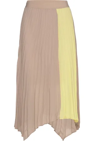Dante 6 D6Faraway Colourblock Skirt Knælang Nederdel Beige