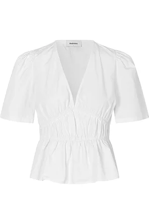 Modstrom Deenmd Top Tops Blouses Short-sleeved White