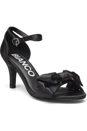 Bianco Biaadore Bow Sandal Satin Sandal Med Hæl Black