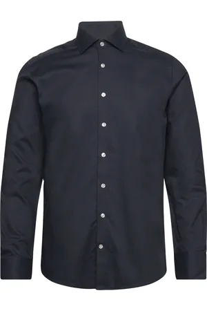 Bruun & Stengade Bs Hamlin Slim Fit Shirt Tops Shirts Business Navy