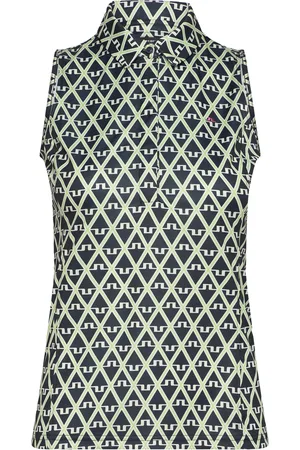 J Lindeberg Dena Print Sleeveless Top Tops T-shirts & Tops Sleeveless Navy