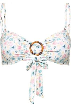 By Malina Viola Bamboo-Ring Bandeau Bikini Top Designers Bikinis Bikini Tops Bandeau Bikinitops White