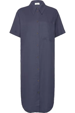 Norr Esma Shirt Dress Knælang Kjole Blue