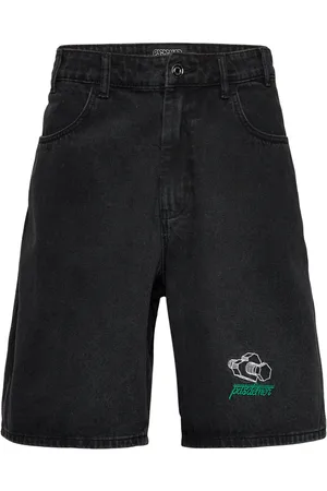 PAS DE MER Officina Screw Love Shorts Designers Shorts Denim Black