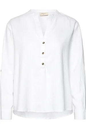 Freequent Fqlava-Shirt Tops Shirts Long-sleeved White