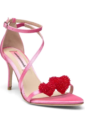 Custommade Amy Satin Heart Sandal Med Hæl Pink