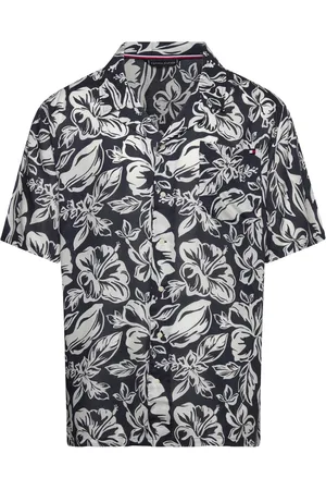 Tommy Hilfiger Bowling Shirt Tops Shirts Short-sleeved Black