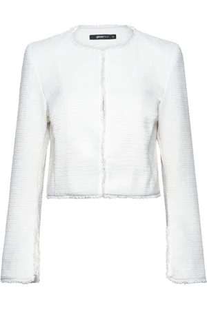 Gina Tricot Boucle Jacket Blazers BouclÉ Blazers White