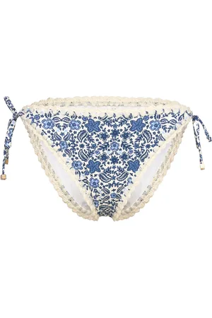 By Malina Ally Crochet Trimmed Bikini Bottoms Designers Bikinis Bikini Bottoms Side-tie Bikinis Blue