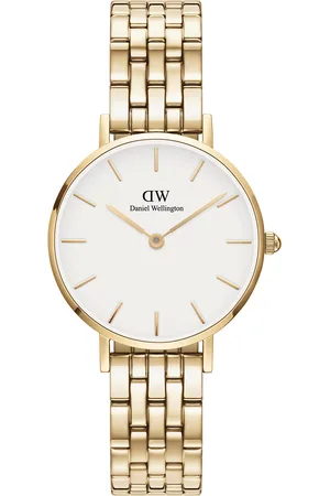 Daniel Wellington Petite 28 5-Link G White Accessories Watches Analog Watches Gold