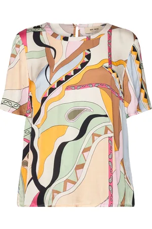 Mos Mosh Mmevie Ss Pictus Blouse Tops Blouses Short-sleeved Multi/patterned