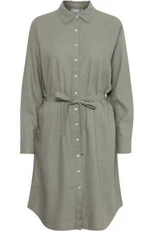 Ichi Ihlino Dr2 Kort Kjole Khaki Green