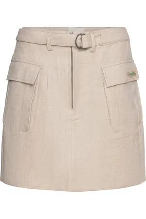 Holzweiler Gorti Linen Skirt Designers Short Beige